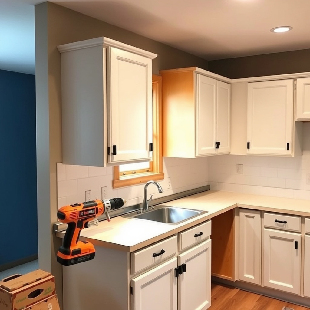 Finishing and Installation of Kitchen Cabinets