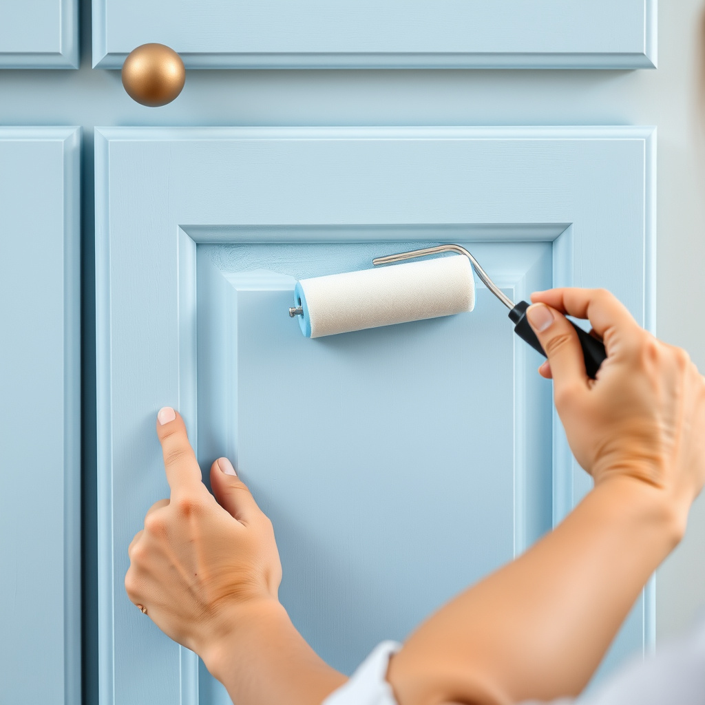 Applying Paint to Kitchen Cabinets
