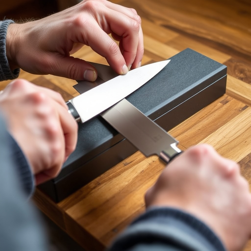 Using a Whetstone to Sharpen Your Kitchen Knife