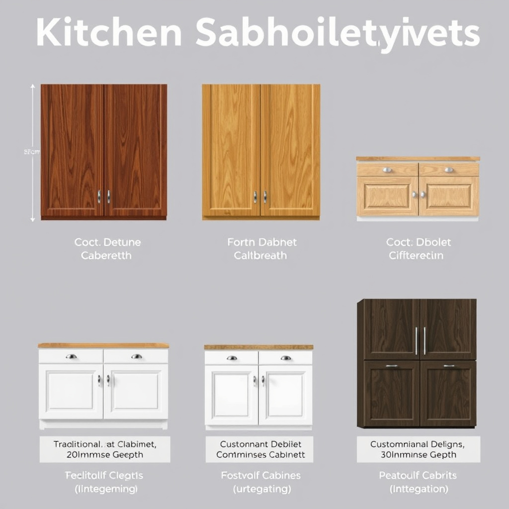 Variations in Upper Kitchen Cabinet Depth by Style