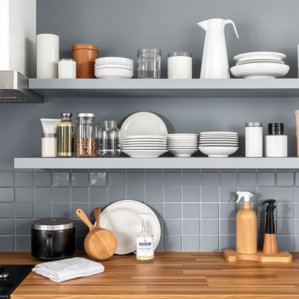 Maintaining Open Kitchen Shelves