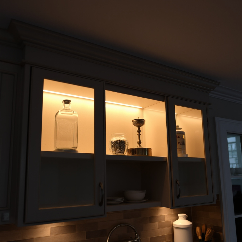 How to Decorate Top of Kitchen Cabinets with Lighting