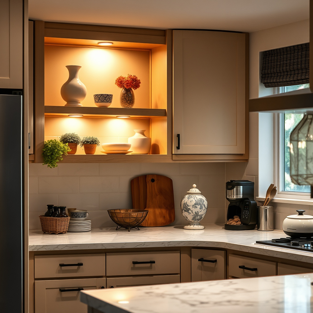 How to Decorate Kitchen Counter Corner for Style and Functionality 8 Enhancing Ambience with Lighting and Accessories