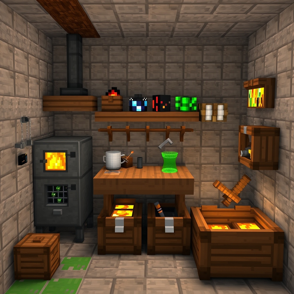 Basic Components for a Functional Minecraft Kitchen