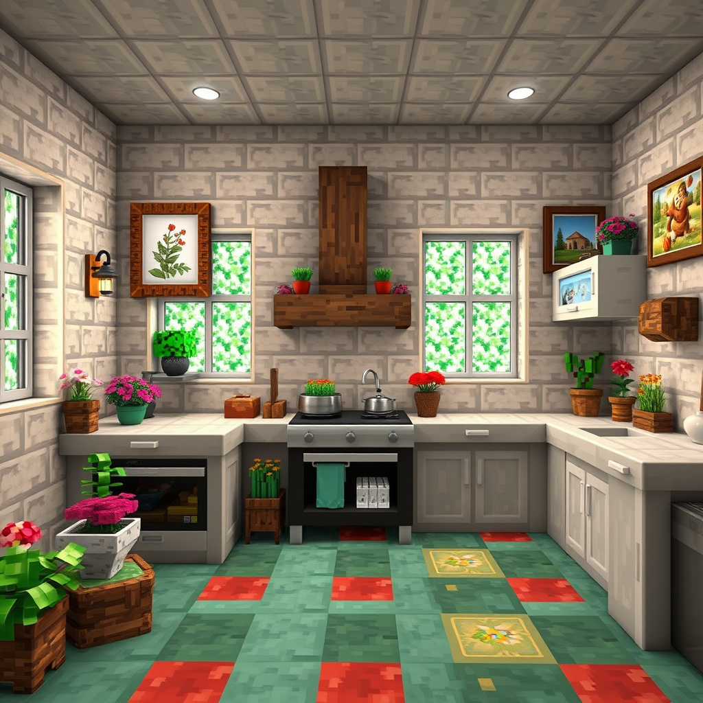 Decorative Elements and Minecraft Kitchen Design Ideas