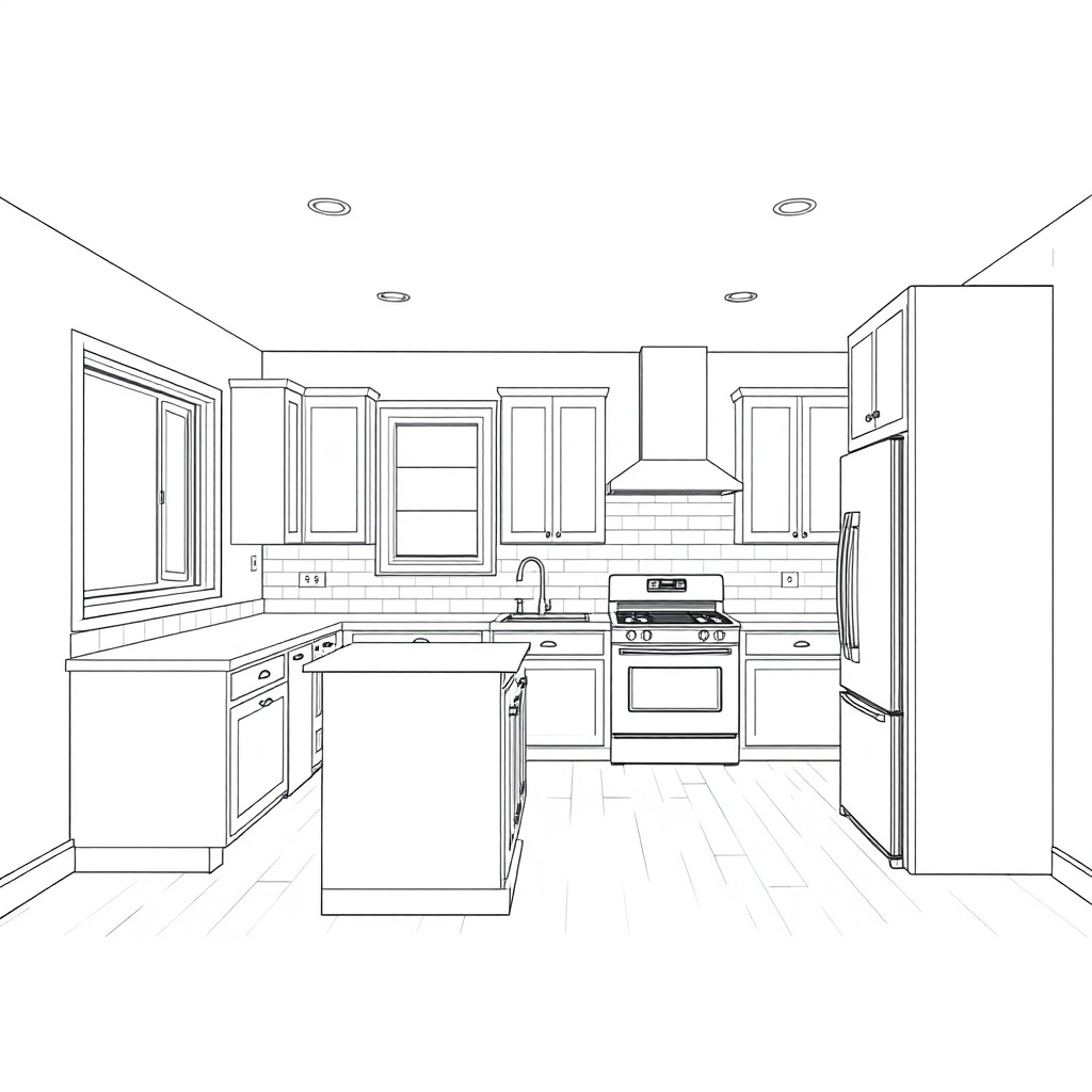 How to Draw a Kitchen: A Step-by-Step Guide for Beginners 11 Finalizing Your Kitchen Drawing