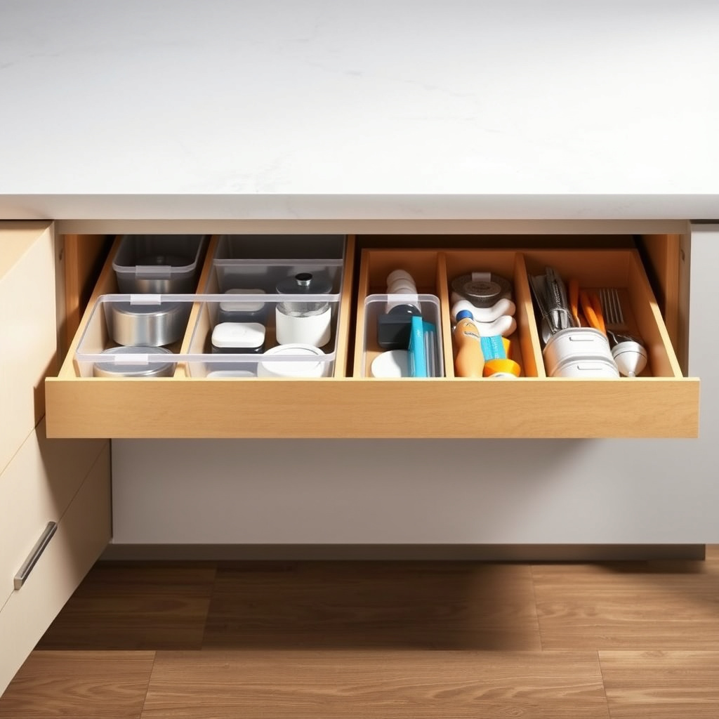 Can I organize kitchen drawers without buying special organizers?