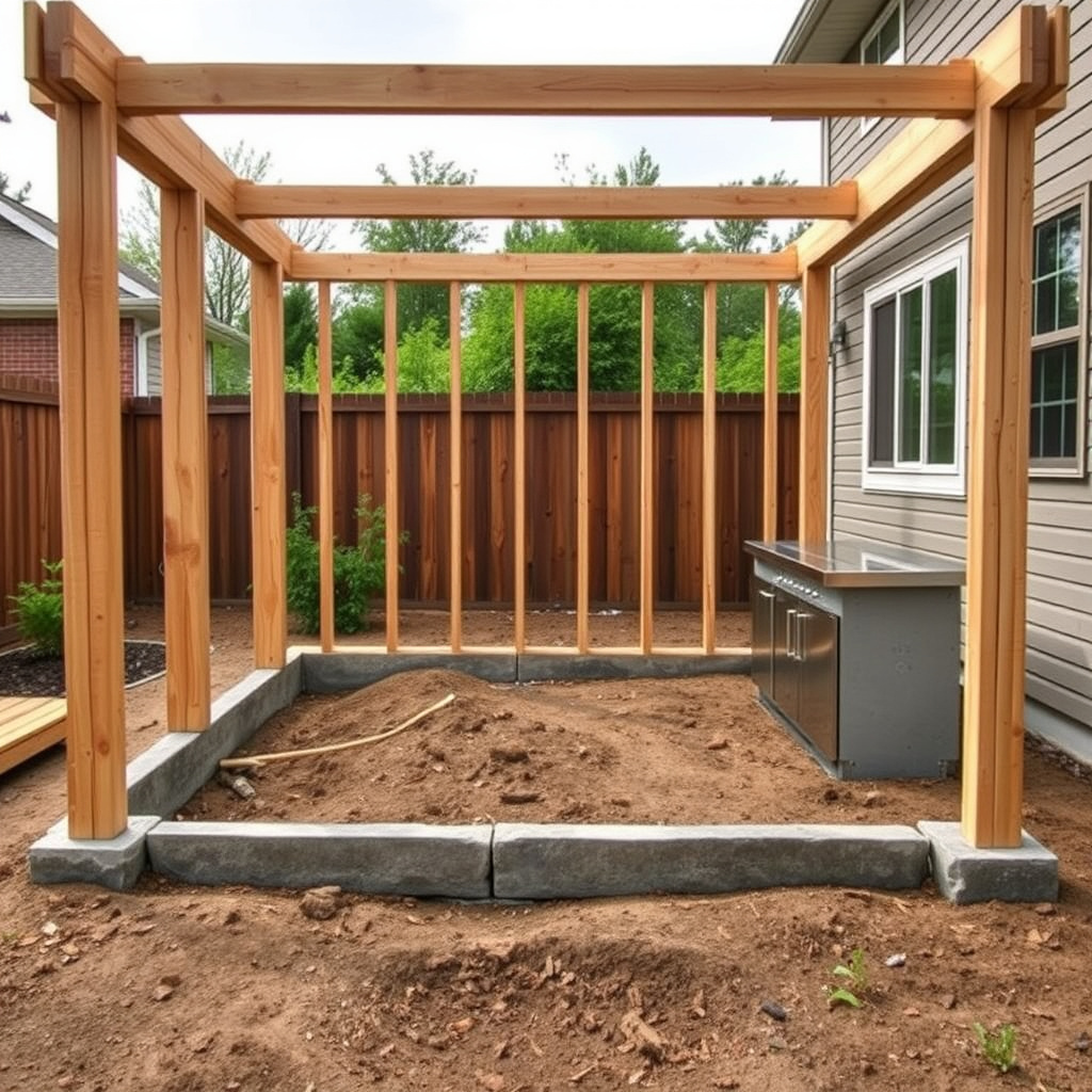 How to Build an Outdoor Kitchen: A Step-by-Step Guide for Your Backyard 12 Foundation and Framing Process