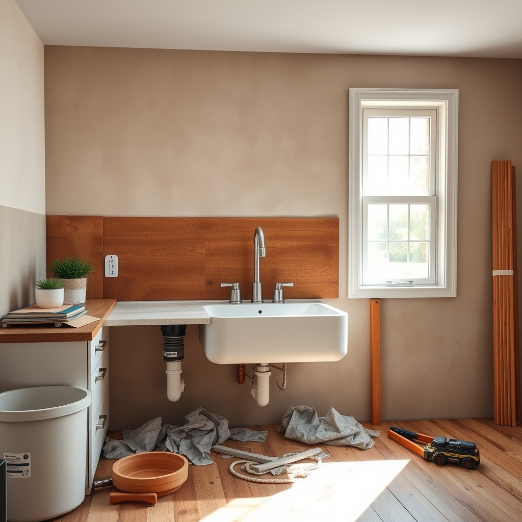Removing the Old Sink and Preparing the Area