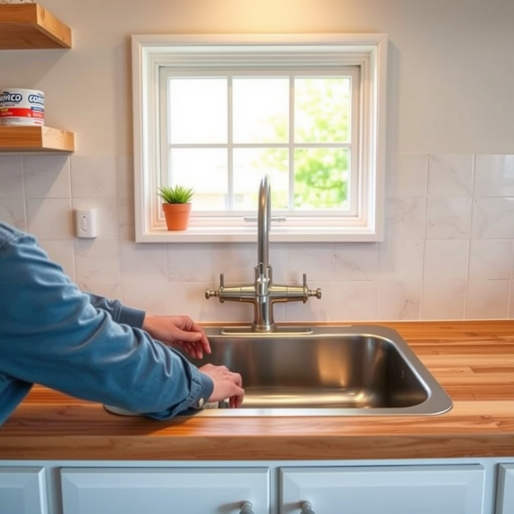 Setting the Sink into the Countertop