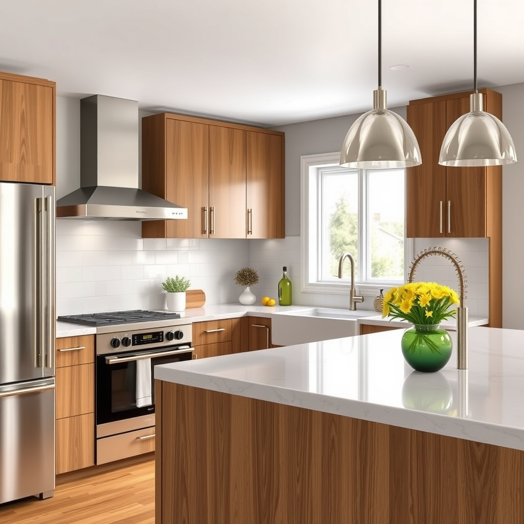 What hardware finishes are best for modern oak cabinets?