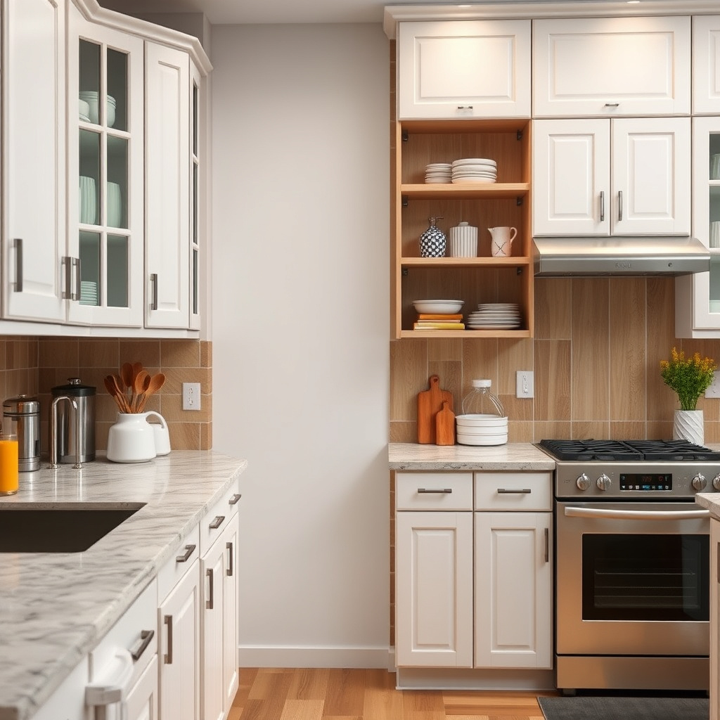 What is the safest way to remove grease from cabinets?