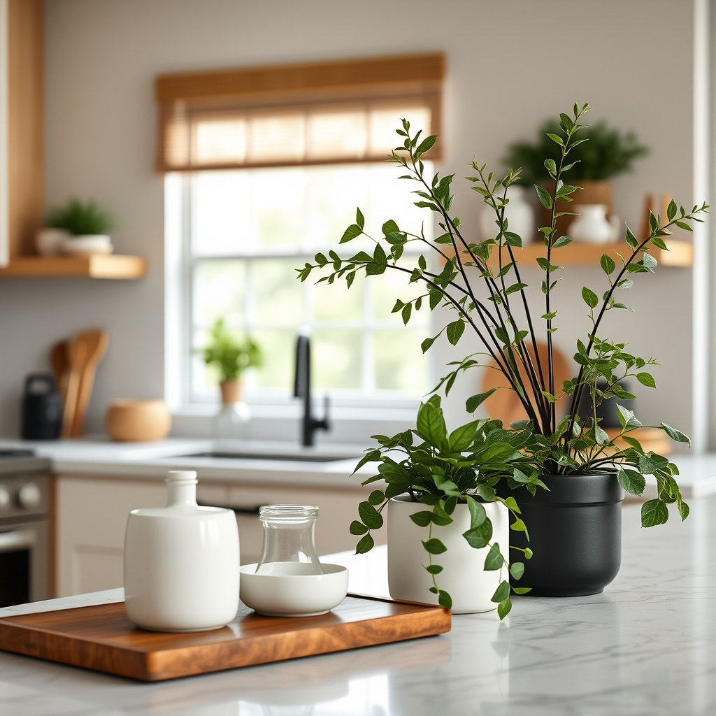 How to Accessorize a Kitchen Counter for Style and Functionality 6 Adding Natural Touches and Greenery