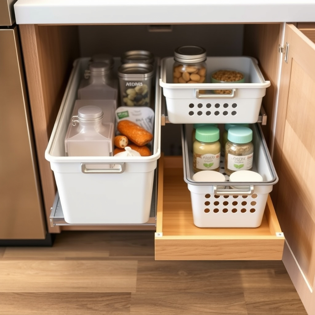Using Drawer Organizers and Pull-Out Shelves