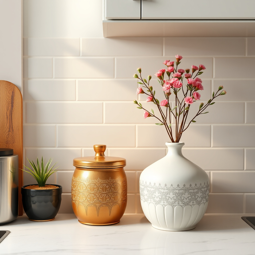 How to Decorate Kitchen Counter Corner for Style and Functionality 7 Utilizing Decorative Containers